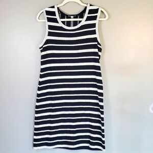 Max Studio Striped Black and White Sleeveless Dress. Medium